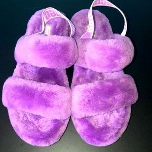 New! UGG Purple Fluff Yeah Slingback Sandals. SN1107953. Size 9